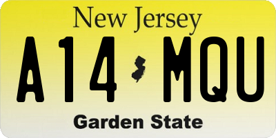 NJ license plate A14MQU