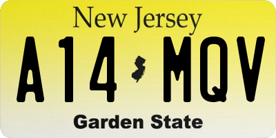 NJ license plate A14MQV