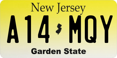 NJ license plate A14MQY