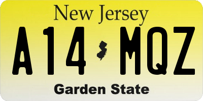NJ license plate A14MQZ