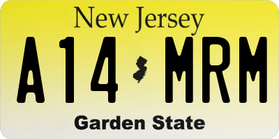 NJ license plate A14MRM