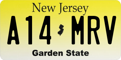 NJ license plate A14MRV
