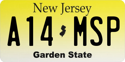 NJ license plate A14MSP