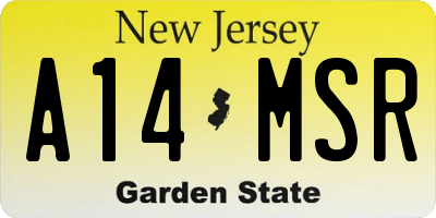 NJ license plate A14MSR