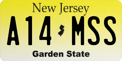 NJ license plate A14MSS