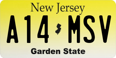 NJ license plate A14MSV