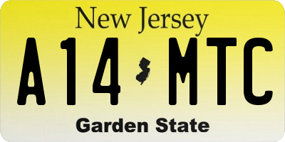 NJ license plate A14MTC