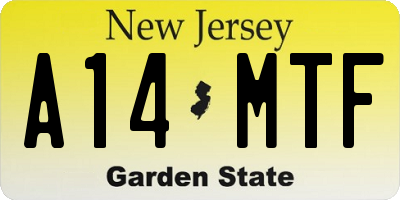 NJ license plate A14MTF