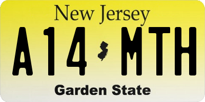 NJ license plate A14MTH