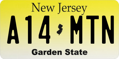 NJ license plate A14MTN
