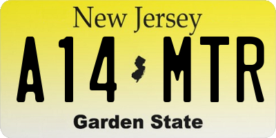 NJ license plate A14MTR