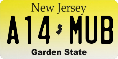 NJ license plate A14MUB