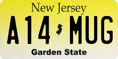 NJ license plate A14MUG