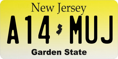 NJ license plate A14MUJ