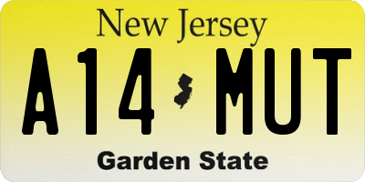 NJ license plate A14MUT