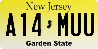 NJ license plate A14MUU