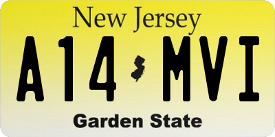 NJ license plate A14MVI