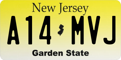 NJ license plate A14MVJ