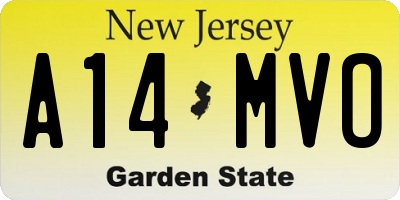 NJ license plate A14MVO