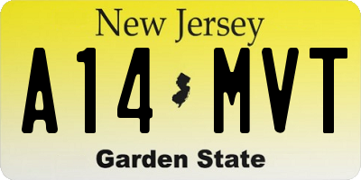 NJ license plate A14MVT