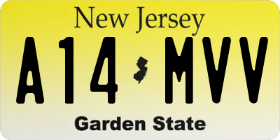 NJ license plate A14MVV