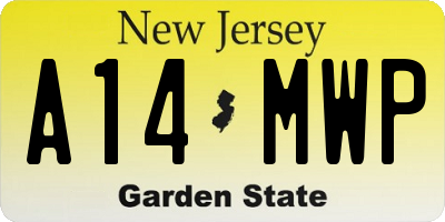 NJ license plate A14MWP