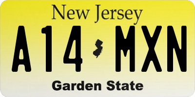 NJ license plate A14MXN