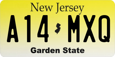 NJ license plate A14MXQ