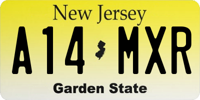 NJ license plate A14MXR