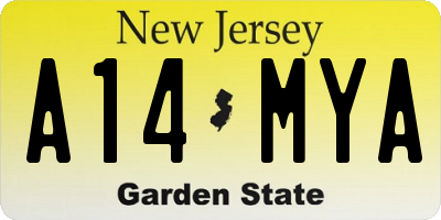 NJ license plate A14MYA