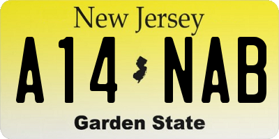 NJ license plate A14NAB