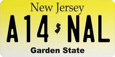 NJ license plate A14NAL