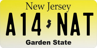 NJ license plate A14NAT