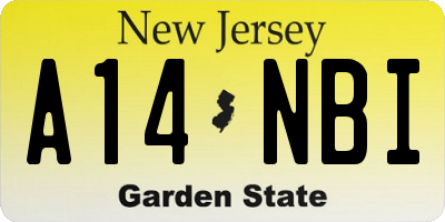 NJ license plate A14NBI