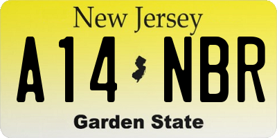 NJ license plate A14NBR