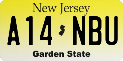 NJ license plate A14NBU