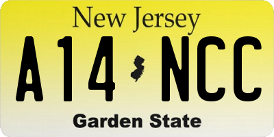 NJ license plate A14NCC