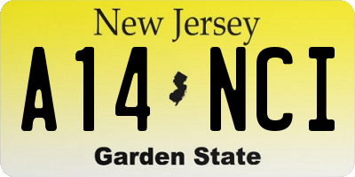 NJ license plate A14NCI
