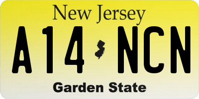 NJ license plate A14NCN