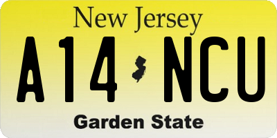 NJ license plate A14NCU