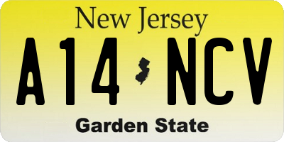 NJ license plate A14NCV