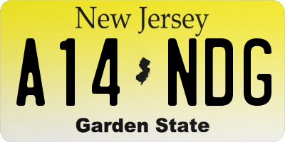 NJ license plate A14NDG