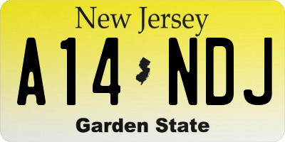 NJ license plate A14NDJ