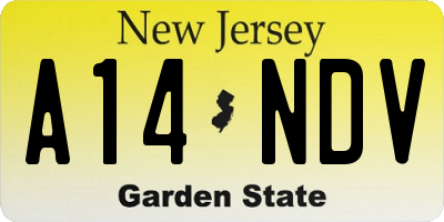NJ license plate A14NDV