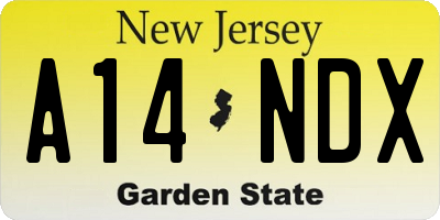 NJ license plate A14NDX