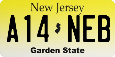 NJ license plate A14NEB