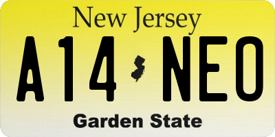 NJ license plate A14NEO