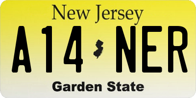 NJ license plate A14NER