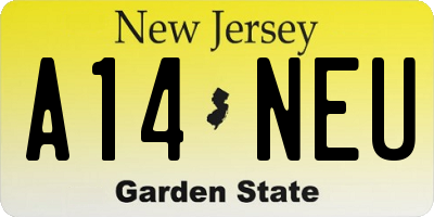 NJ license plate A14NEU