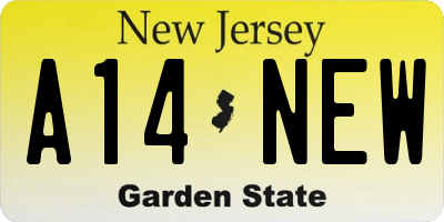 NJ license plate A14NEW